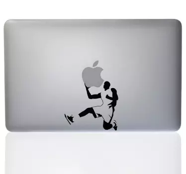 Aufkleber Silhouette Basketball Spieler Apple Mac - TenStickers