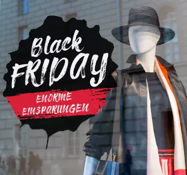 Schaufenster Aufkleber Black Friday Enorme Einsparungen - TenStickers