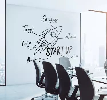 Aufkleber Büro starten Sie - TenStickers