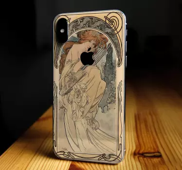 Sticker IPhone anmutige figur, die harfe spielt - TenStickers
