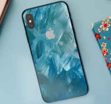 Sticker iphone aqua pinselstriche - TenStickers