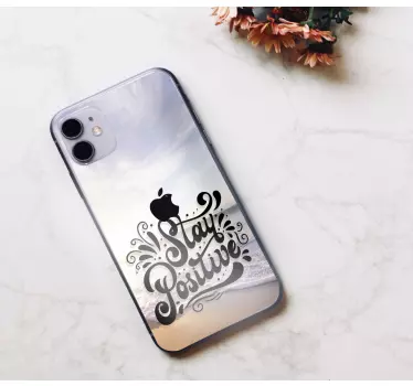 Sticker iphone bleib positiv botschaft - TenStickers
