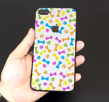 Sticker IPhone bunte pfotenabdrücke - TenStickers