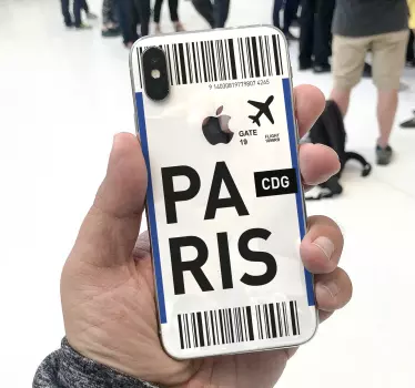 Sticker iphone flugticket paris - TenStickers