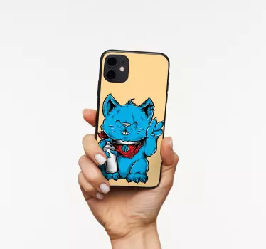 Sticker iphone fröhliche katzenillustration - TenStickers