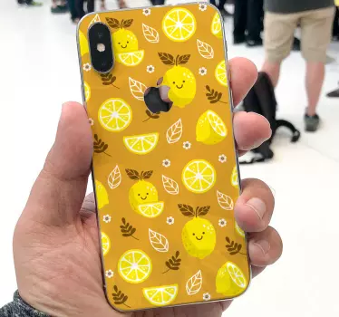 Sticker iphone fröhliches zitronenmuster - TenStickers