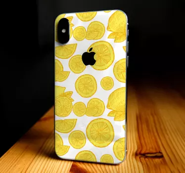 Sticker iphone gelbes zitrusmuster - TenStickers