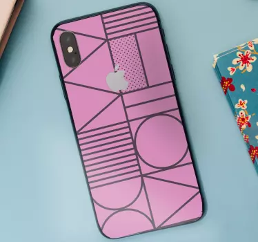 Sticker IPhone geometrisches rosa motiv - TenStickers