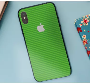 Sticker iphone grünes gestreiftes cover - TenStickers