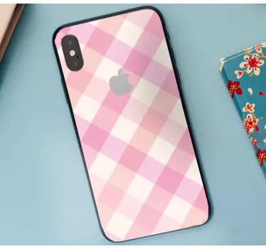 Sticker iphone im rosa karierten design - TenStickers