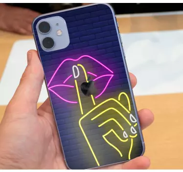 Sticker iphone lippen und finger - TenStickers