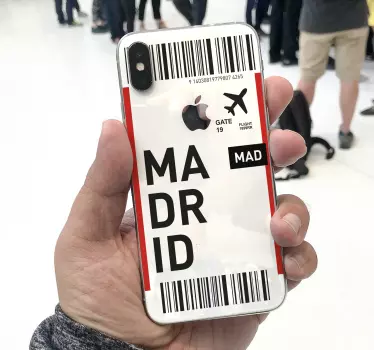Sticker IPhone madrid flughafenticket - TenStickers
