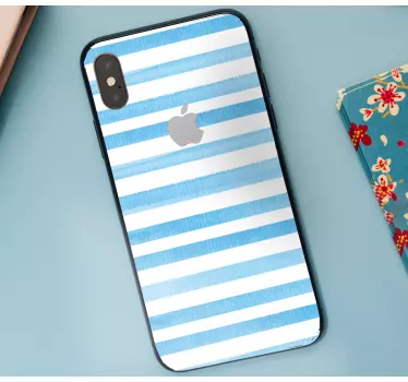Sticker iphone mit blauem streifenmuster - TenStickers
