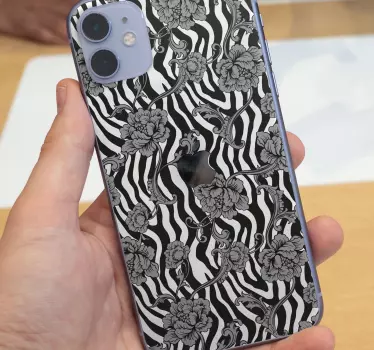 Sticker iphone mit botanischem zebra-druck - TenStickers