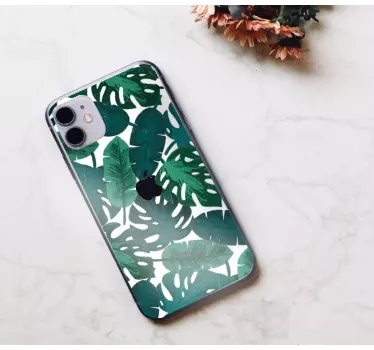 Sticker iphone mit exotischem blattmotiv - TenStickers