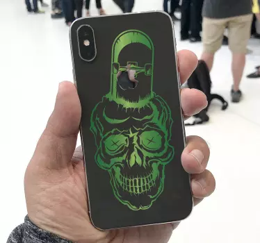 Sticker iphone mit grünem totenkopf design - TenStickers