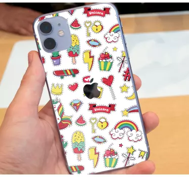 Sticker iphone mit lustigen einhornmustern - TenStickers