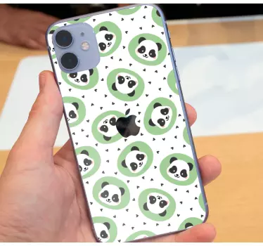 Sticker iphone mit panda-muster - TenStickers