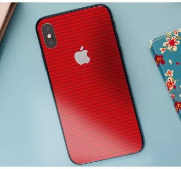 Sticker iphone mit rotem gestreiften cover - TenStickers