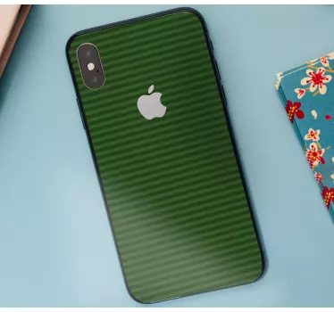 Sticker iphone mit smaragdgrünem streifenmuster - TenStickers