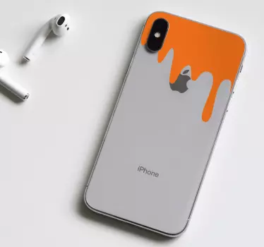 Sticker IPhone orangefarbener tropfeneffekt - TenStickers