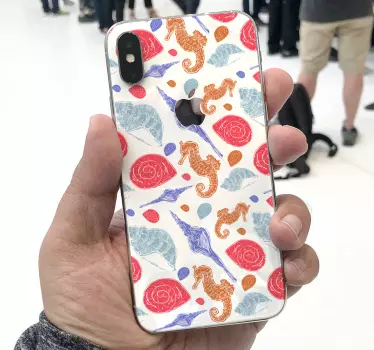 Sticker iphone seepferdchen und muscheln - TenStickers