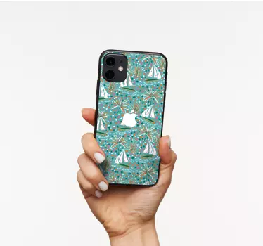 Sticker IPhone segelboote und palmen - TenStickers