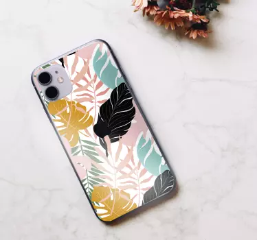 Sticker IPhone abstrakte tropische blätter - TenStickers