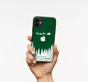 Sticker iphone weihnachts-schlitten-szene - TenStickers