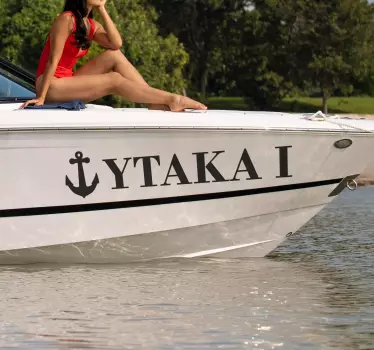 Aufkleber Marine name mit Ankerzeichnung Name - TenStickers