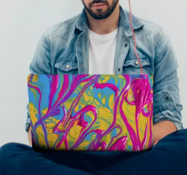 Laptop Aufkleber mit Struktur Abstrakte Kunst - TenStickers