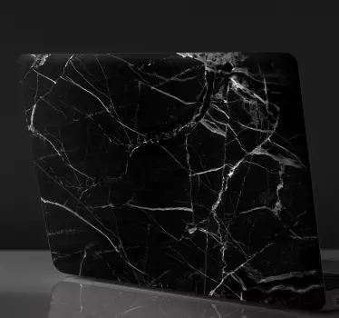 Schwarzer Marmor Laptop Sticker - TenStickers