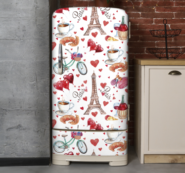 Folie Kühlschrank pariser romantik-wrap - TenStickers