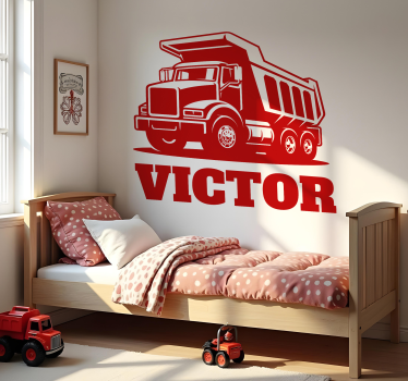 Wandtattoo Kinderzimmer personalisierter bau-lkw - TenStickers