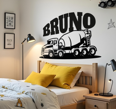 Sticker Spielzeug personalisierter betonmischer-lkw - TenStickers
