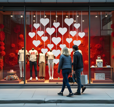 Sticker Valentinstag hängende herzen - TenStickers