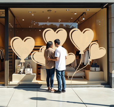 Sticker Valentinstag herzballons - TenStickers
