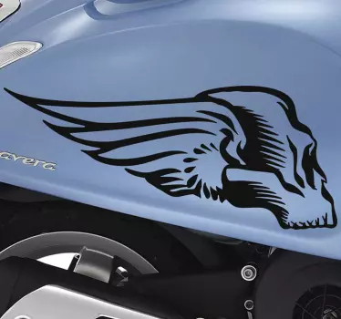 Totenkopf mit Flügeln Motorrad Aufkleber - TenStickers