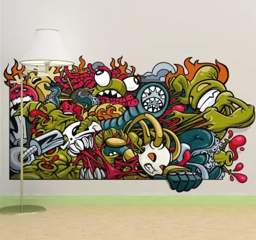 Wandtattoo Kinderzimmer Monster Graffiti - TenStickers