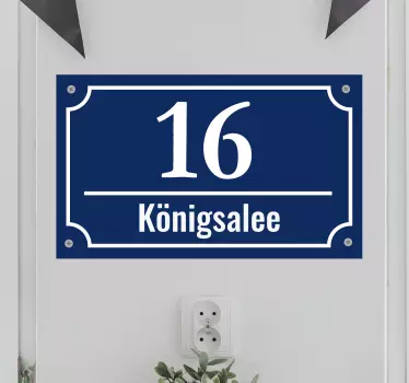 Türaufkleber Straßenname + Hausnummer - TenStickers