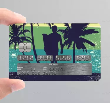Surf Camp Kreditkartenaufkleber - TenStickers