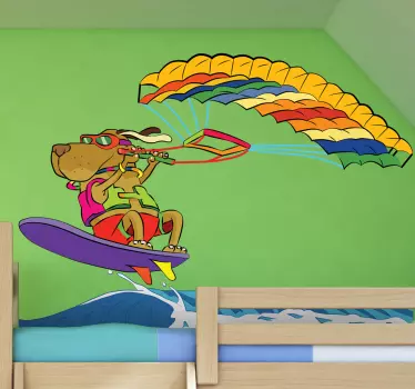 Surfer Hund Aufkleber - TenStickers