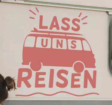 Surfer caravan text Wohnmobil Aufkleber - TenStickers