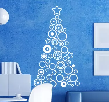 Wandtattoo Baum Tannenbaum aus Kreisen - TenStickers