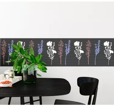 Tapetenbordüre Kräuter wildblumen vintage-stil - TenStickers