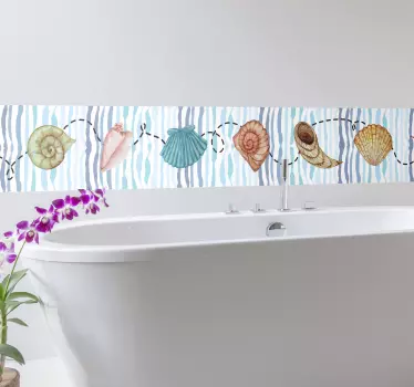 Wandtattoo Badezimmer maritim Muscheln - TenStickers