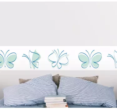 Tapetenbordüre Silhouette fliese Schmetterlinge - TenStickers