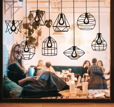 Fensteraufkleber Lampen Zeichnungen - TenStickers