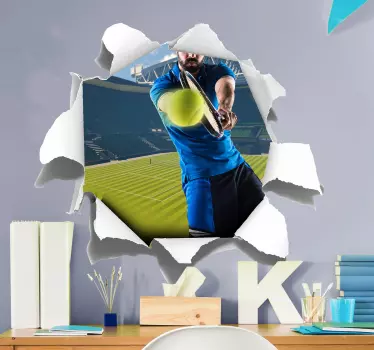 Tennis Spiel Visueller Effekt Wandtattoo - TenStickers