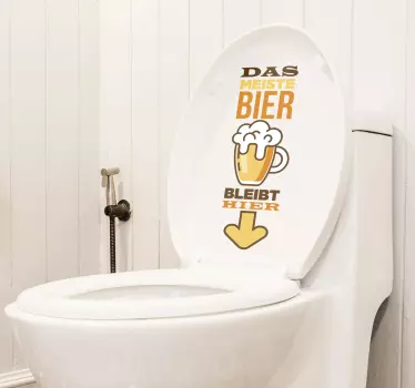 Wandtattoo Badezimmer Badsticker Bier bleibt hier - TenStickers